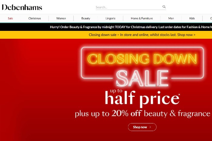 debenhams online sale
